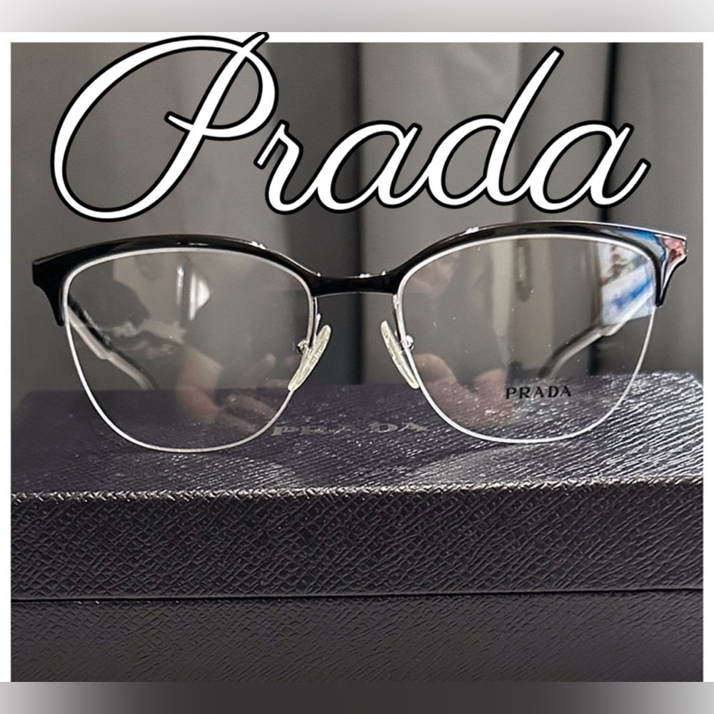 Prada Half Rim Optical Frame Eyeglasses